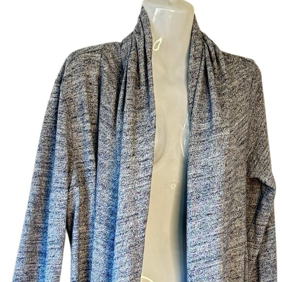 UGG Long Open Cardigan Shawl Collar Slouchy Pockets Navy Heather Lagenlook Small - Picture 4 of 8